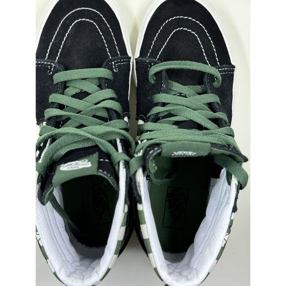 "Vans" Kids Green/White CHECKERBOARD BULLDOG High Top Sneakers Size 4.5,Skater - Picture 5 of 11